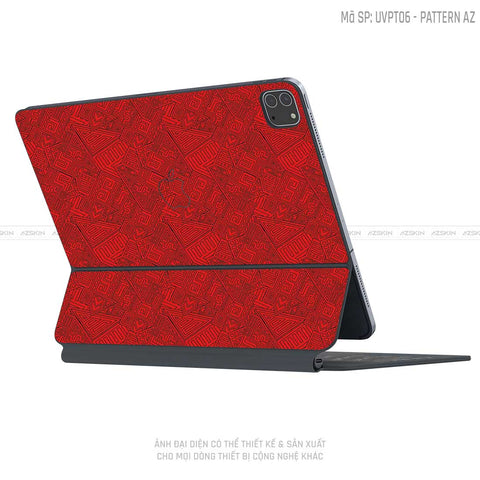 Dán Skin Magic Keyboard Vân Pattern AZ Đỏ | UVPT06