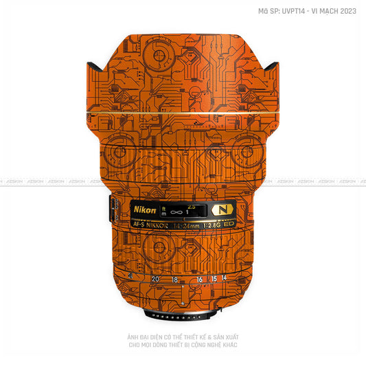 Dán Skin Ống Kính Nikon Vân Nổi Vi Mạch 2023 Cam | UVPT14