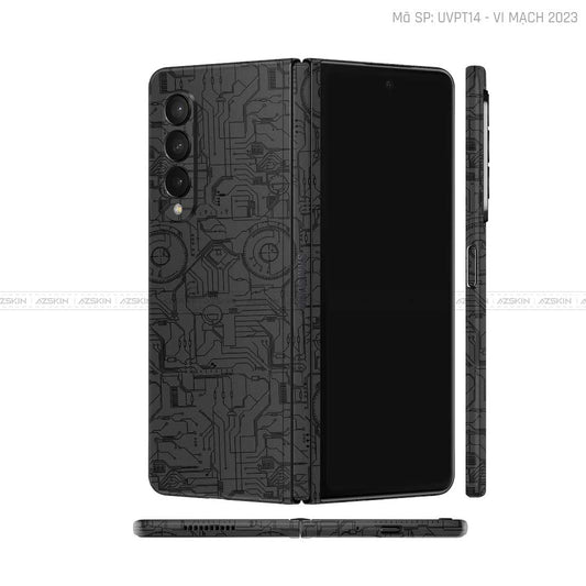 Dán Skin Galaxy Z Fold3 Vân Vi Mạch 2023 Đen | UVPT14