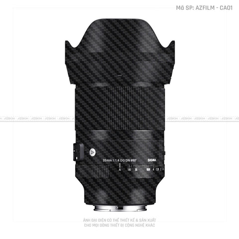 Dán Skin Ống Kính Sigma Màu Nổi Carbon Đen | AZFILM - CA01