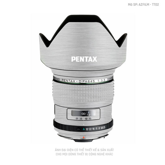 Dán Skin Ống Kính Pentax Vân Xước Titan Bạc | AZFILM - TT02