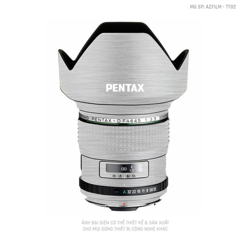 Dán Skin Ống Kính Pentax Vân Xước Titan Bạc | AZFILM - TT02