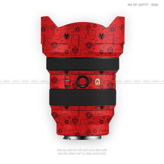 Dán Skin Ống Kính Sony Vân Nổi Pattern IRonman Đỏ | UVPT17