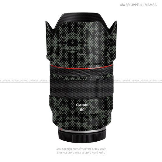 Dán Skin Ống Kính Canon Vân Nổi Mamba Xanh | UVPT05