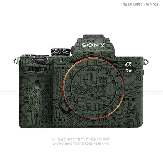 Dán Skin Máy Ảnh Sony Vân Nổi Vi Mạch Xanh Midnghit | UVPT01
