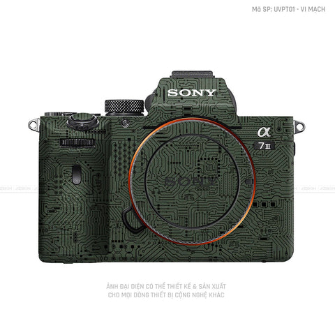 Dán Skin Máy Ảnh Sony Vân Nổi Vi Mạch Xanh Midnghit | UVPT01