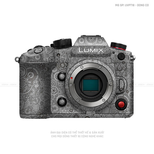 Dán Skin Máy Ảnh Lumix Vân Nổi Pattern Động Cơ Bạc| UVPT18