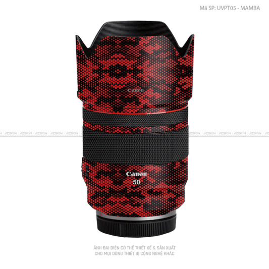 Dán Skin Ống Kính Canon Vân Nổi Mamba Đỏ | UVPT05