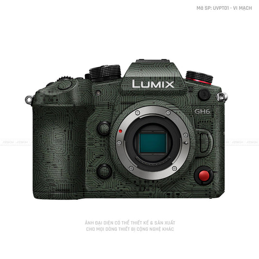 Dán Skin Máy Ảnh Lumix Vân Nổi Vi Mạch Xanh | UVPT01
