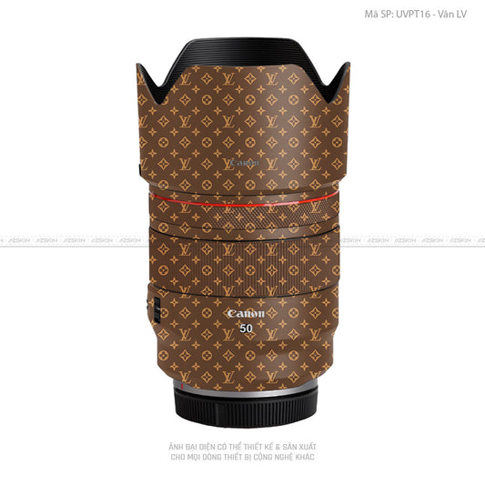 Dán Skin Ống Kính Canon Vân Nổi Pattern LV Nâu | UVPT16
