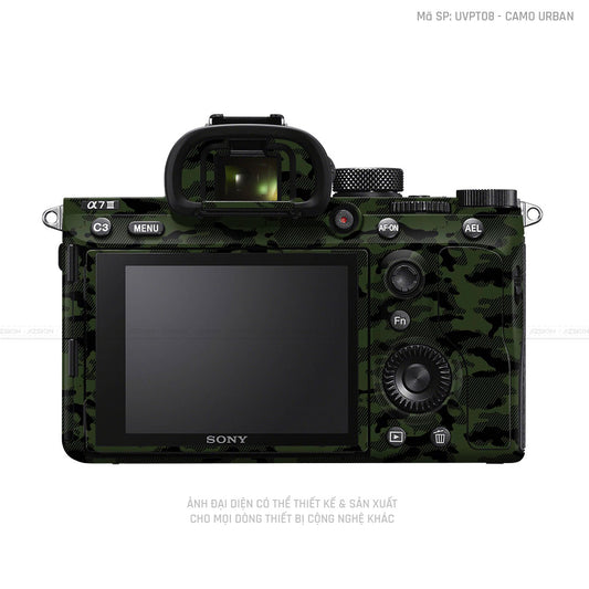 Dán Skin Máy Ảnh Sony Vân Camo Urban Xanh | UVPT08