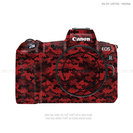 Dán Skin Máy Ảnh Canon Vân Nổi Mamba Đỏ | UVPT05