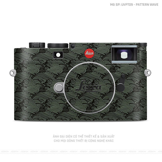 Dán Skin Máy Ảnh Leica Vân Nổi Pattern Wave Xanh | UVPT09