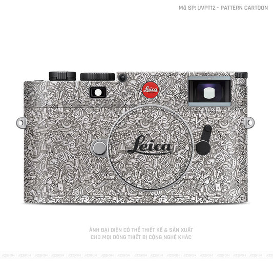 Dán Skin Máy Ảnh Leica Vân Pattern Cartoon Trắng | UVPT12