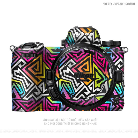 Dán Skin Máy Ảnh Vân Nổi Graffiti 01 | UVPT20