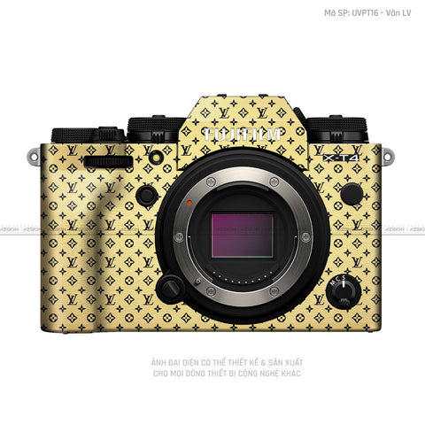 Dán Skin Máy Ảnh Fujifilm Vân Nổi Pattern LV Gold | UVPT16