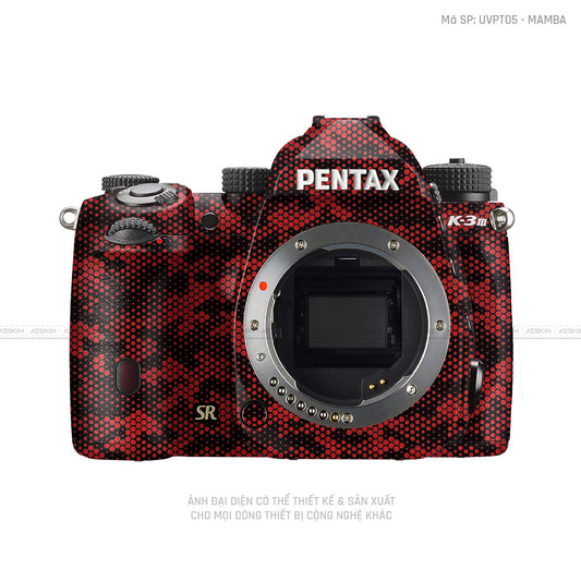 Dán Skin Máy Ảnh Pentax Vân Nổi Mamba Đỏ | UVPT05