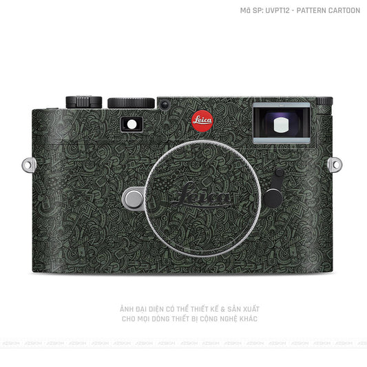 Dán Skin Máy Ảnh Leica Vân Pattern Cartoon Xanh | UVPT12