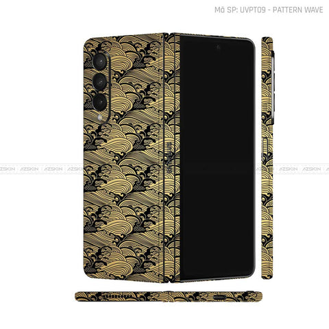 Dán Skin Galaxy Z Fold 6 Vân Pattern Wave Vàng | UVPT09