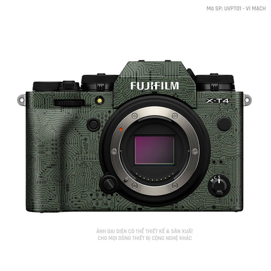 Dán Skin Máy Ảnh Fujifilm Vân Nổi Vi Mạch Xanh | UVPT01