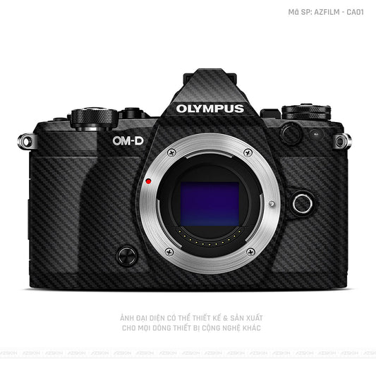 Dán Skin Máy Ảnh Olympus Vân Nổi Carbon Đen | AZFILM - CA01