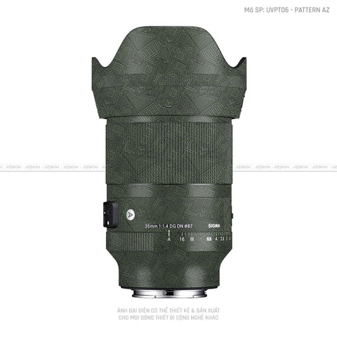 Dán Skin Ống Kính Sigma Vân Pattern AZ Xanh | UVPT06