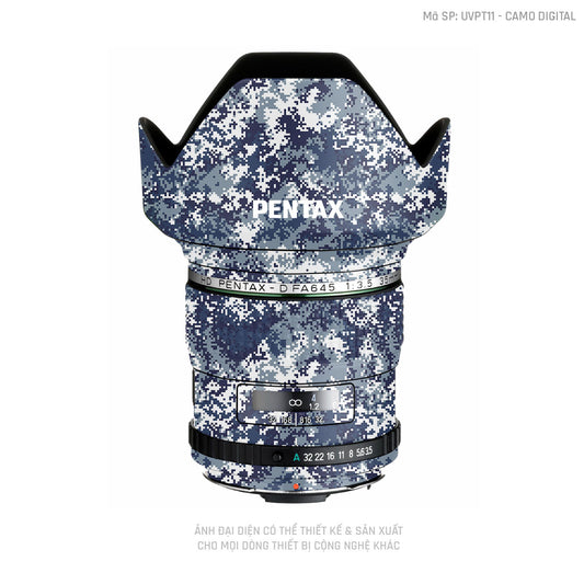 Dán Skin Ống Kính Pentax Vân Nổi Camo Digital Xanh | UVPT11