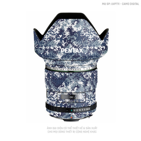 Dán Skin Ống Kính Pentax Vân Nổi Camo Digital Xanh | UVPT11
