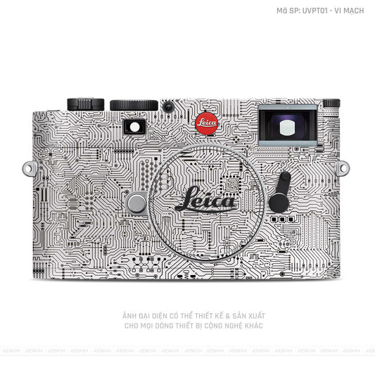 Dán Skin Máy Ảnh Leica Vân Nổi Vi Mạch Trắng | UVPT01