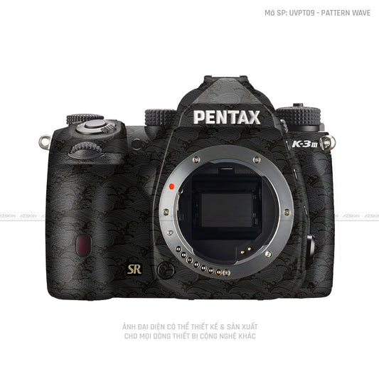 Dán Skin Máy Ảnh Pentax Vân Nổi Pattern Wave Đen | UVPT09