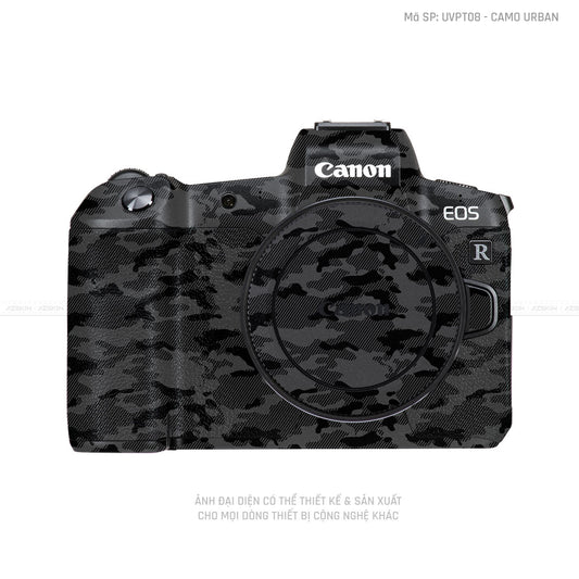 Dán Skin Máy Ảnh Canon Vân Nổi Camo Urban Đen | UVPT08