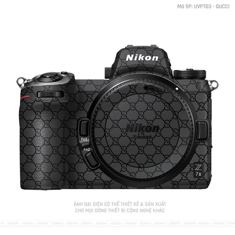 Dán Skin Máy Ảnh Nikon Vân Nổi Pattern Gucci Đen | UVPT03