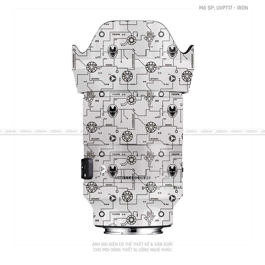 Dán Skin Ống Kính Sigma Vân Nổi Pattern Ironman Trắng | UVPT17