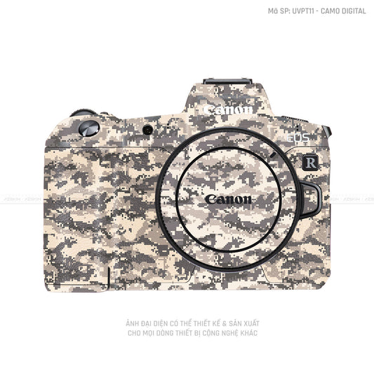 Dán Skin Máy Ảnh Canon Vân Nổi Camo Digital Vàng Cát | UVPT11