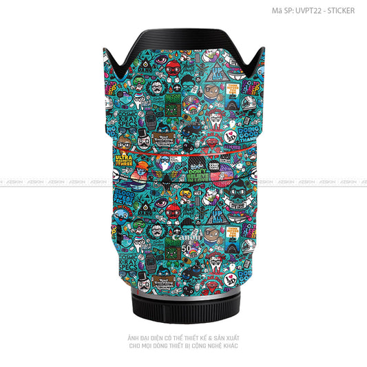 Dán Skin Ống Kính Canon Vân Nổi Sticker 03 | UVPT22