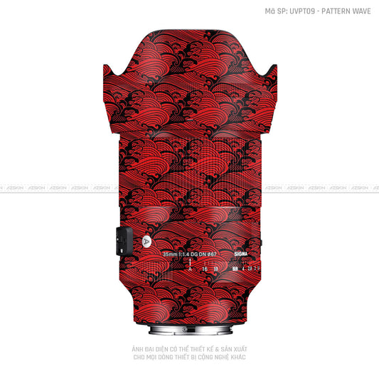 Dán Skin Ống Kính Sigma Vân Nổi Pattern Wave Đỏ | UVPT09