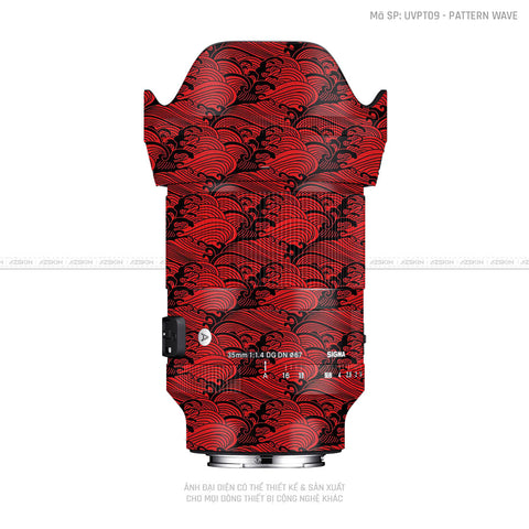 Dán Skin Ống Kính Sigma Vân Nổi Pattern Wave Đỏ | UVPT09