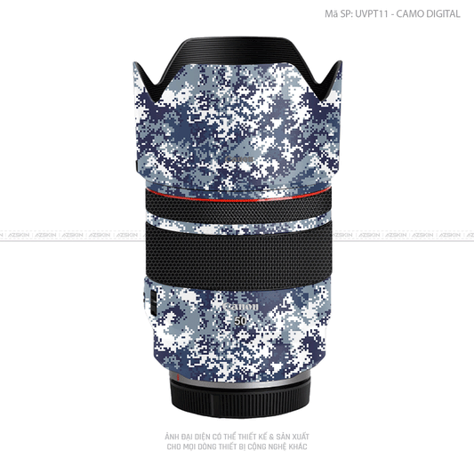 Dán Skin Ống Kính Canon Vân Nổi Camo Digital Xanh| UVPT11