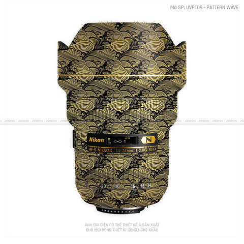 Dán Skin Ống Kính Nikon Vân Nổi Pattern Wave Vàng Đồng | UVPT09