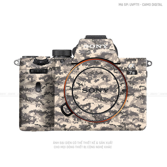 Dán Skin Máy Ảnh Sony Vân Camo Digital Vàng Cát | UVPT11