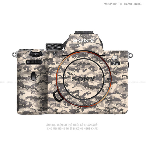 Dán Skin Máy Ảnh Sony Vân Camo Digital Vàng Cát | UVPT11