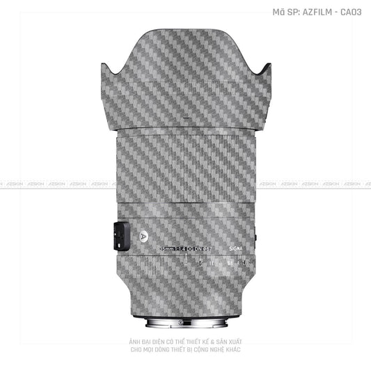 Dán Skin Ống Kính Sigma Màu Nổi Carbon Xám | AZFILM - CA03