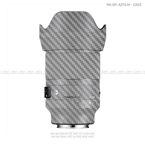Dán Skin Ống Kính Sigma Màu Nổi Carbon Xám | AZFILM - CA03
