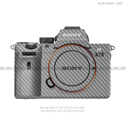 Dán Skin Máy Ảnh Sony Vân Carbon Xám | AZFILM - CA03