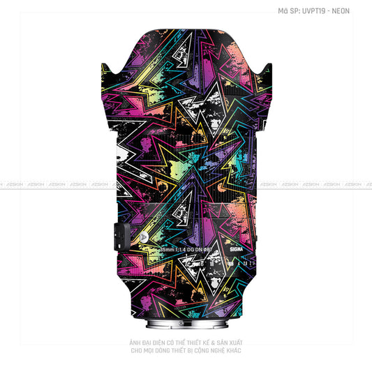 Dán Skin Ống Kính Sigma Vân Nổi NEON 04 | UVPT19