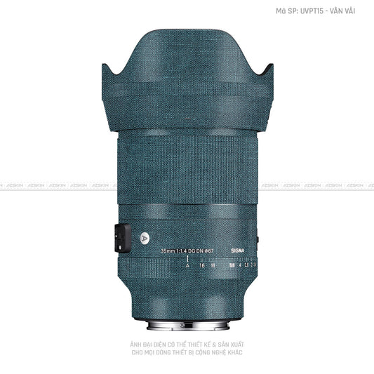 Dán Skin Ống Kính Sigma Vân Vải Xanh Cổ Vịt | UVPT15