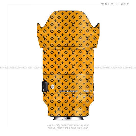 Dán Skin Ống Kính Sigma Vân Pattern LV Đen Vàng | UVPT16