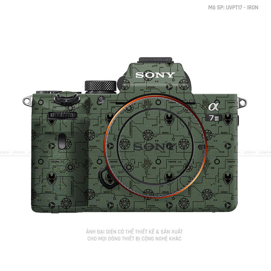 Dán Skin Máy Ảnh Sony Vân Pattern Ironman Xanh | UVPT17