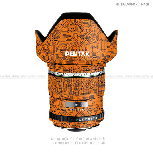 Skin Ống Kính Pentax Vân Nổi Vi Mạch  | UVPT01
