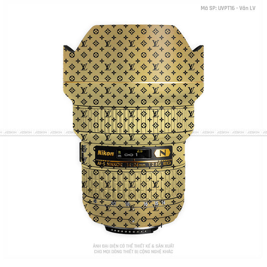 Dán Skin Ống Kính Nikon Vân Pattern LV Vàng Đồng | UVPT16